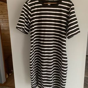 Old Navy XL Black white stripes tshirt dress NWT